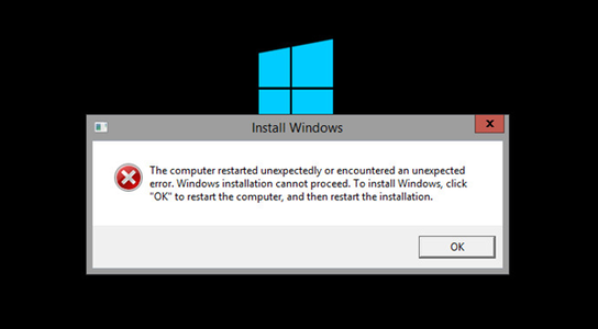 Hướng dẫn sửa lỗi “The computer restarted unexpectedly” khi cài Windows