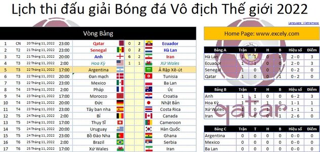 Lịch thi đấu thông minh World Cup 2022, công cụ không thể thiếu